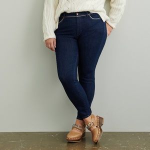 ANTHROPOLOGIE PILCRO‎ HIGH-RISE METALLIC-STITCH SKINNY JEANS